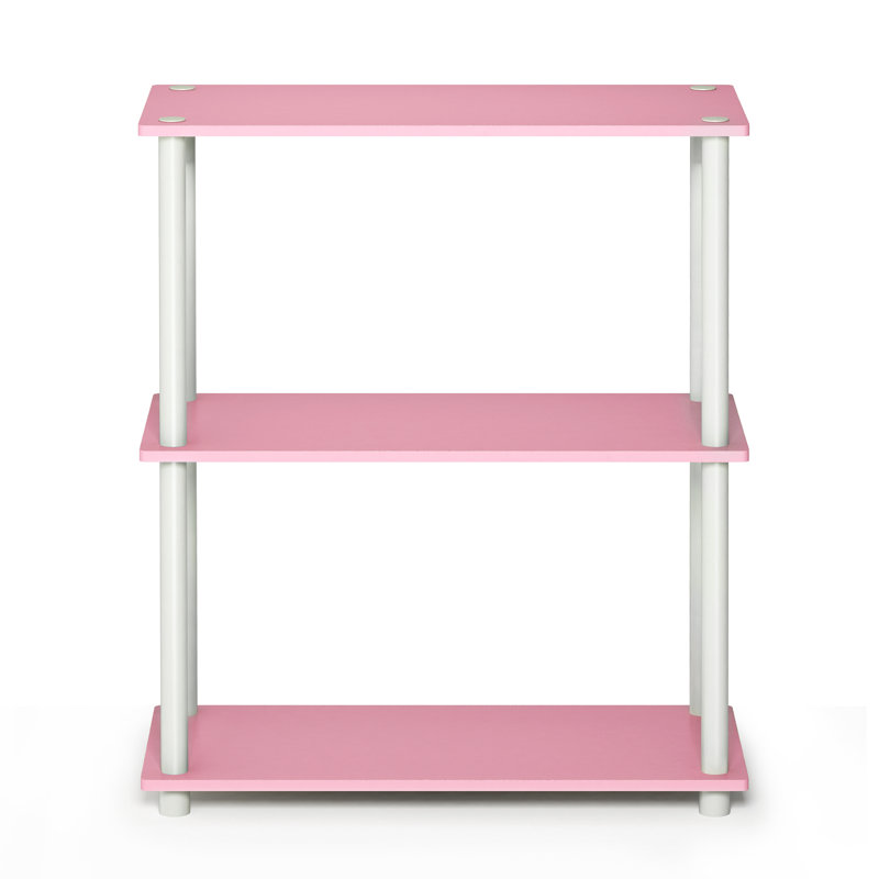 Étagère de rangement à 3 niveaux Malcom Toolless, Rose/Blanc