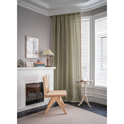 Ensemble de 2 rideaux à broderies en coton Cherry