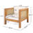 Acacia Wood Outdoor Club Chair With Wicker Armrest And Beige Cushions,400 Lbs Capacity