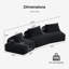 Ensemble de canapé modulaire surdimensionné de luxe moderne, canapé rembourré en chenille avec dossiers amovibles et sièges profonds Diy-832716361