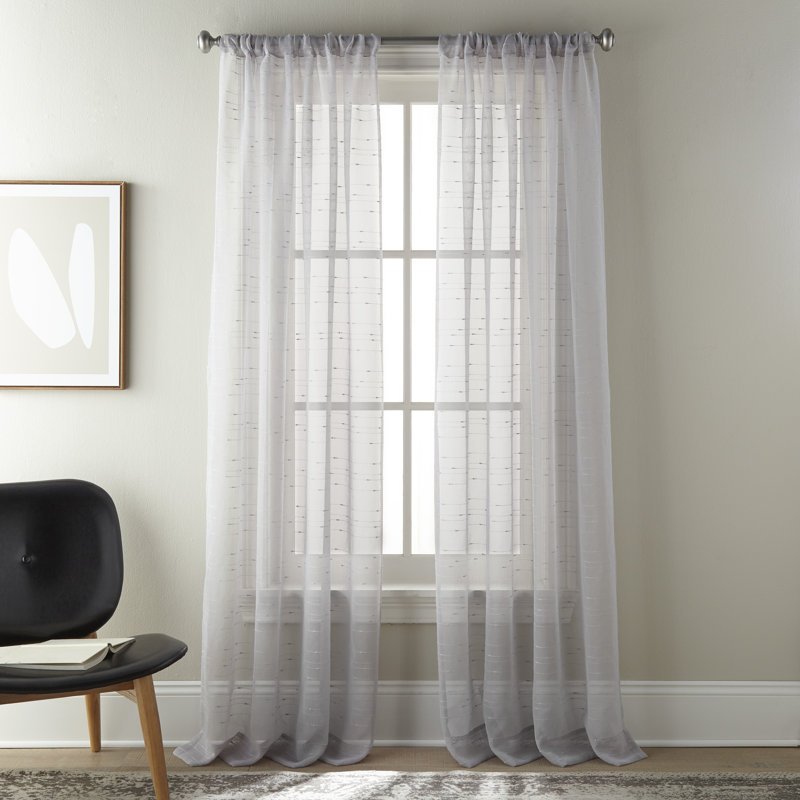 Aristteles Semi Sheer Curtain Pair, Gray