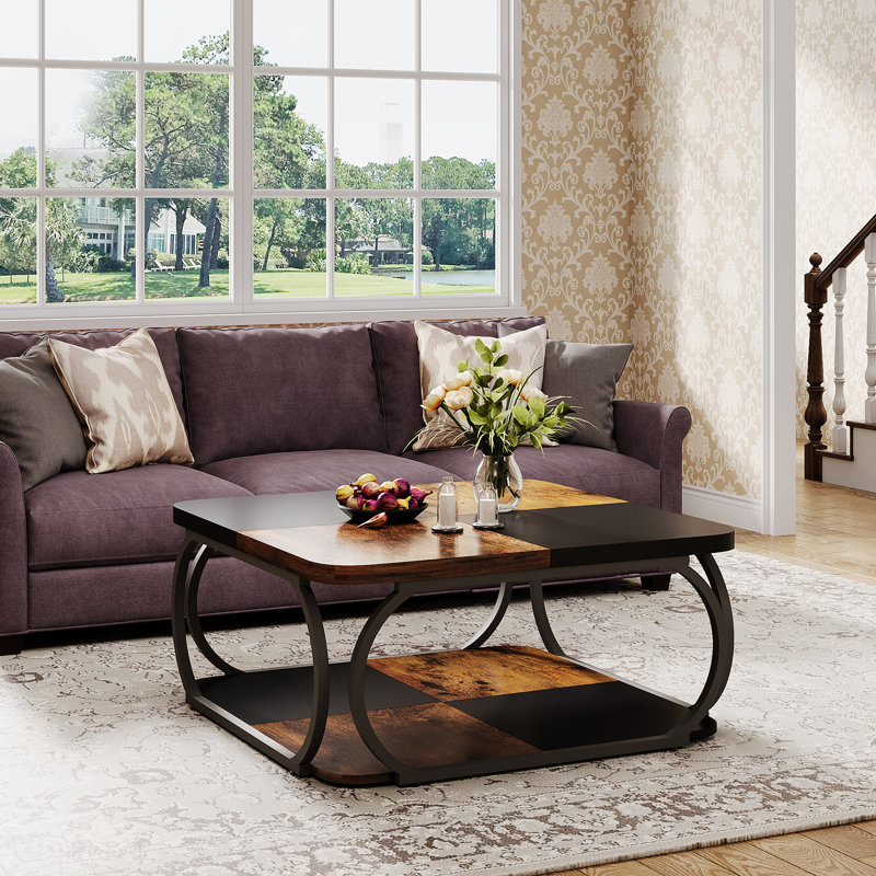 Joliyah Square Coffee Table, Brown/Black