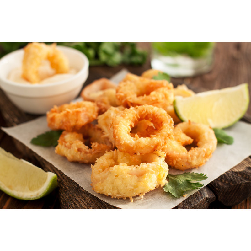 Fried Calamari - Wrapped Canvas Print, 61cm H x 91cm W x 3.8cm D