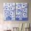 «Blue Brush Flowers I» - Toile tendue avec châssis de qualité supérieure - Prêt à accrocher