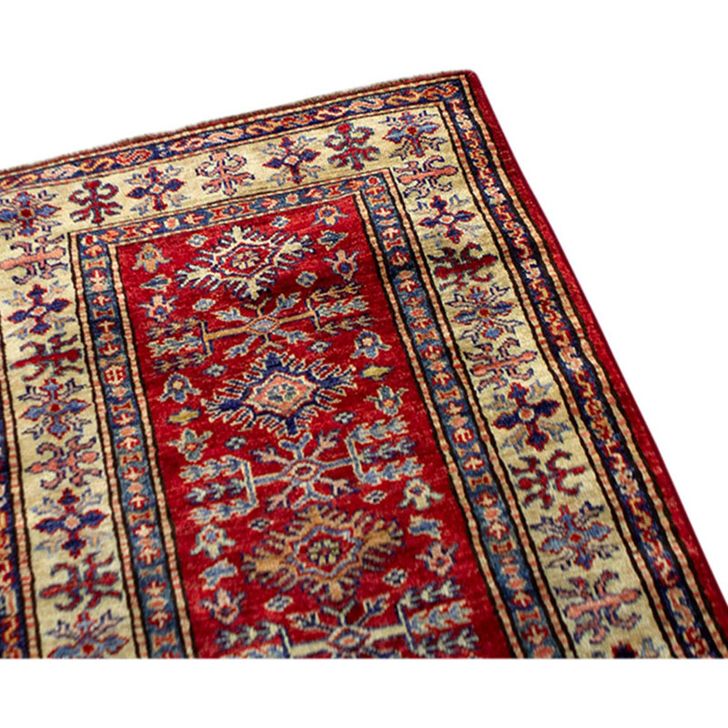 Tapis rouge et beige noué à la main de haute qualité