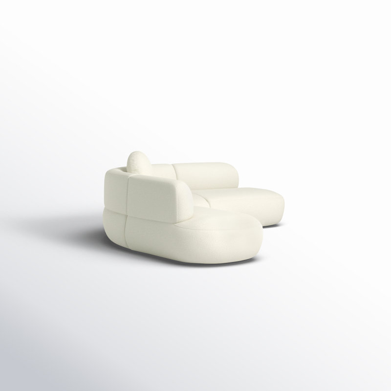 Basem 3 - Piece Upholstered Sectional, Cream Boucle