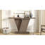 Console Mirod avec placage en bois naturel, base en V pour une polyvalence classique, parfaite pour exposer vos articles préférés, assemblage facile-1350930657