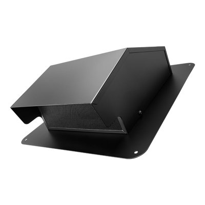 Couvercle de ventilation murale à capuchon de 6 pouces, couvercle de pignon carré AC, acier SPCC de qualité supérieure et avec écran de protection intégré, pour les toits, les murs et les sorties d'évacuation des conduits extérieurs (1 paquet, noir)