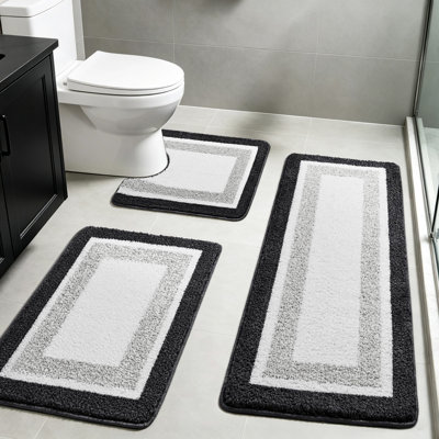 Ensemble de 3 tapis de bain avec envers antidérapant