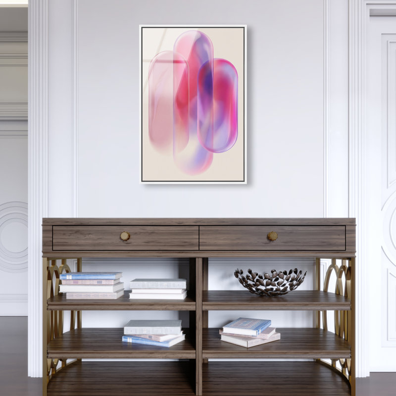 Pink Topaz Gradient Print by Oliver Gal, 37"H x 25"W, White Floater Frame