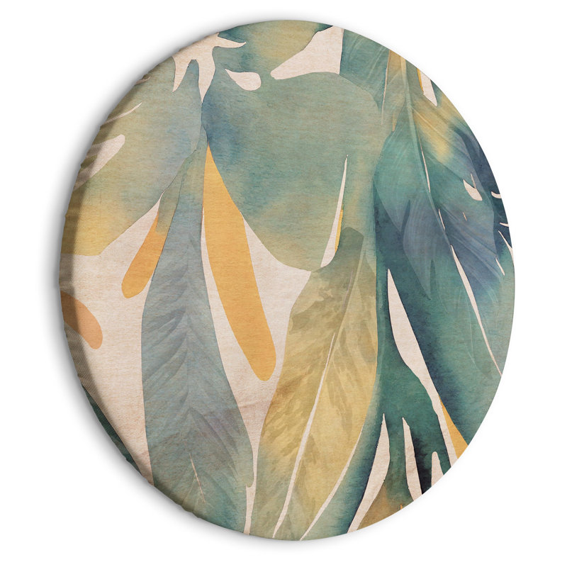 Round Canvas Print - Watercolor exotics