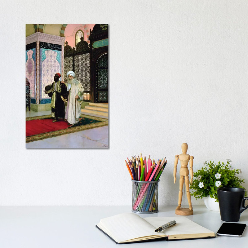 After Prayers At The Mosque by Rudolphe Ernst - Wrapped Canvas Painting, 20.32 cm H x 30.48 cm W