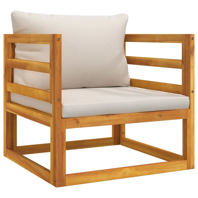 Chaise de patio avec coussins Andrico, Gris clair