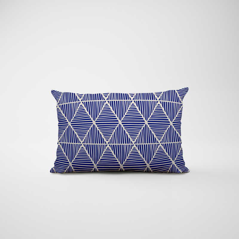 Housse et insert de coussin rectangulaire en polyester pour l'intérieur et l'extérieur, Bleu marine