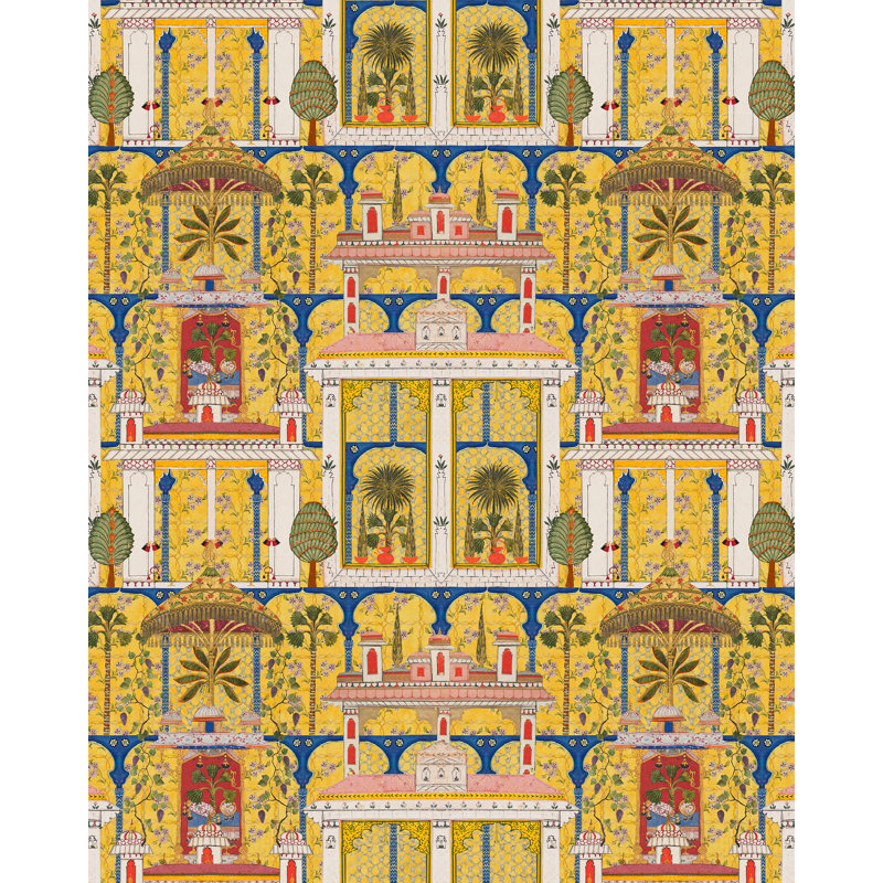 Tales Of Maghreb Wallpaper Roll, Blue/Green/Pink/Yellow