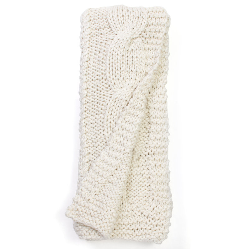Raj Quilted Throw Blanket, Off White