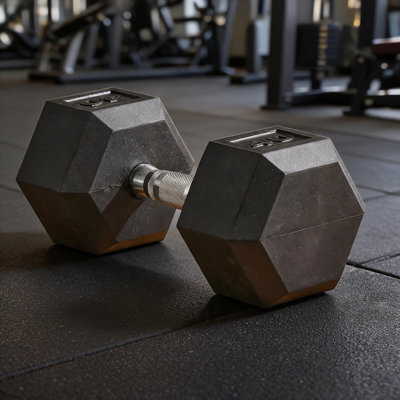 Black Hexagonal Adhesive Dumbbell, Suitable For Home And Gym Use, Specializing In Hand And Full Body Strength Training