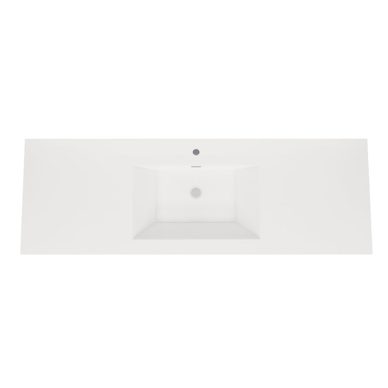 MEBO 19.5'' White Reinforced Acrylic Rectangular Bathroom Sink with Overflow