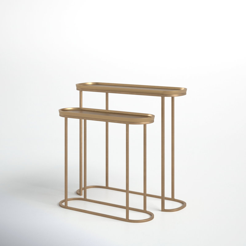 Cato 33.25'' Console Table, Antique Brass