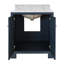 Meuble-lavabo sur pied simple avec plateau en marbre de Carrare 30,5 po Schaffer-91885759