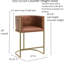 Tabouret de bar 31 po Tabouret de bar en cuir de polyuréthane brun clair
