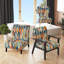 Orange et bleu Botanical Symphony III - Chaise d'appoint rembourrée et chaise moderne-1466151360