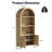  71'' Tall Arched Kitchen Pantry Storage Cabinet, 5-Tier Bookcase with Open Shelves-1272330279