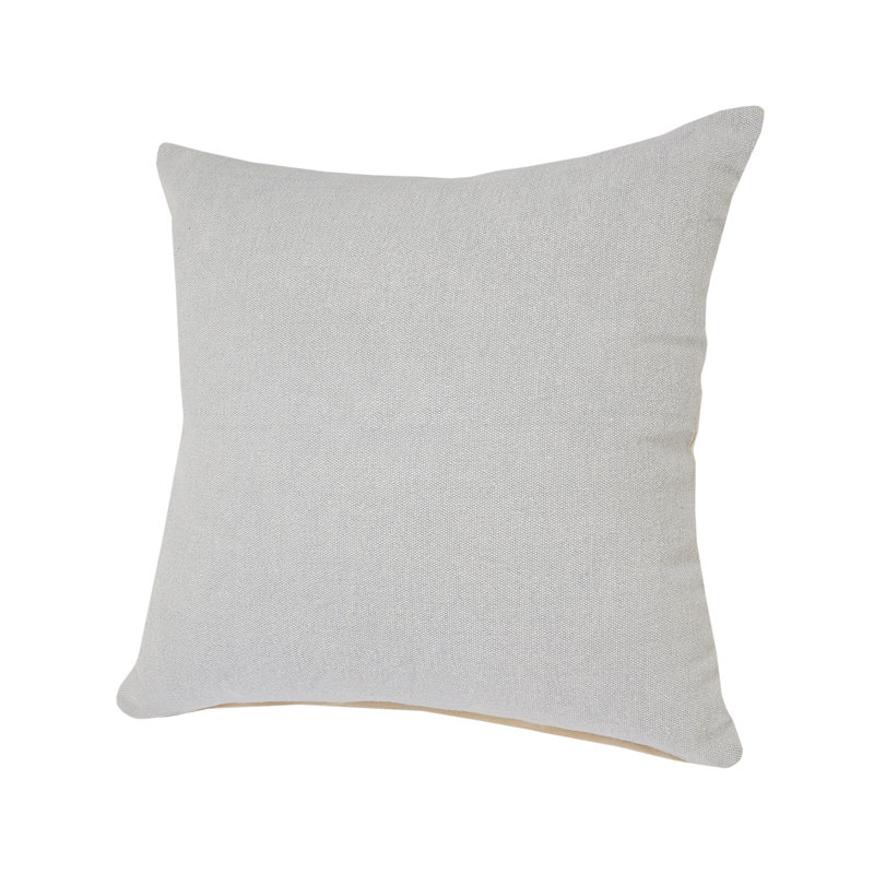 Housse de coussin décoratif contemporaine de couleur unie 100% coton Stonewashed, Gris clair / gris micro-éclats