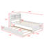 Lit simple avec lit gigogne, cadre de lit simple avec tête de lit, lit simple avec bibliothèque pour enfants-2005722719