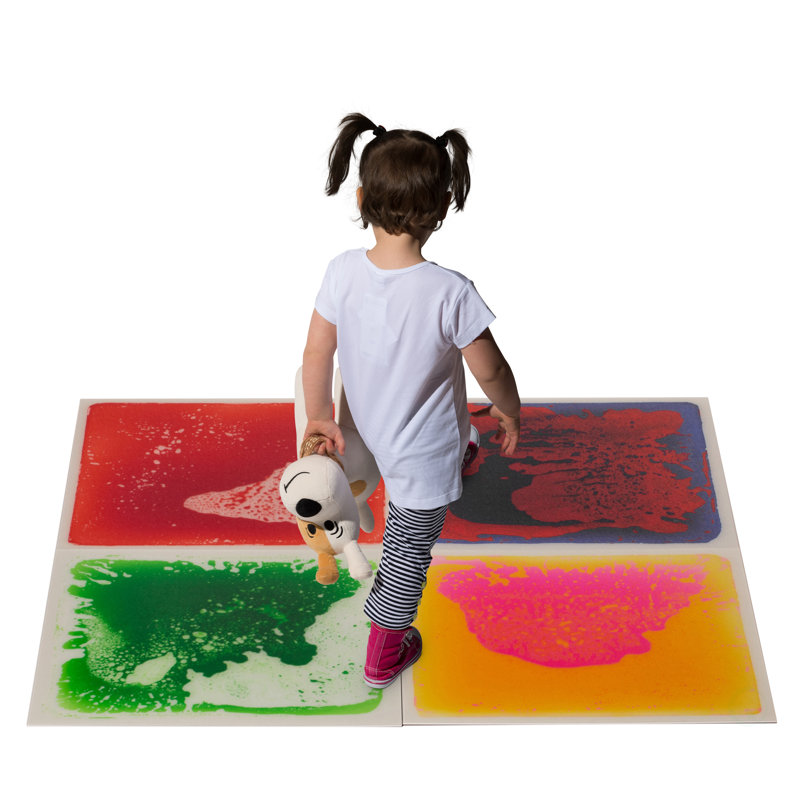 19.5'' Multicolor Sensory Liquid Gel Floor Tiles for Kids