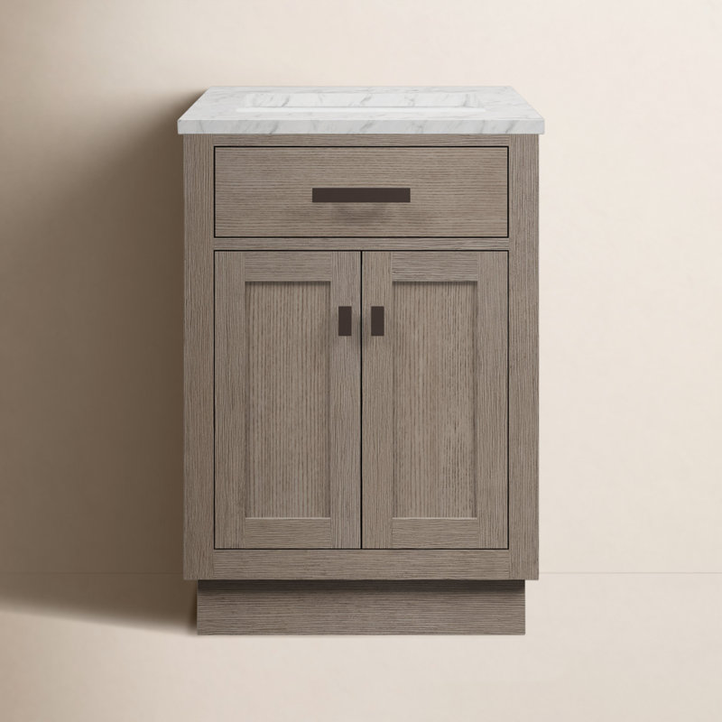 Ensemble de meuble-lavabo simple 24 po Nicholls, Chêne gris
