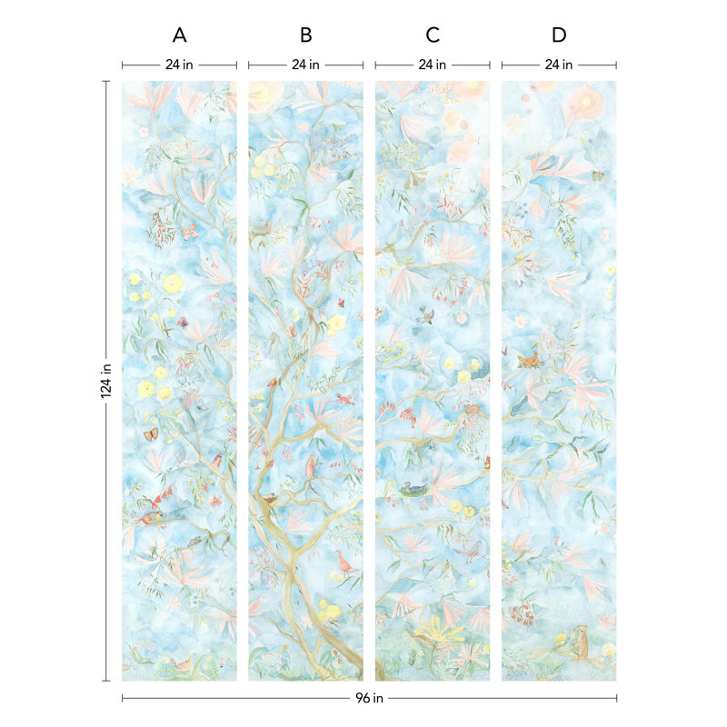 Tree Sprites Mural | Sky / Pre-pasted / Mural - 96" x 124"