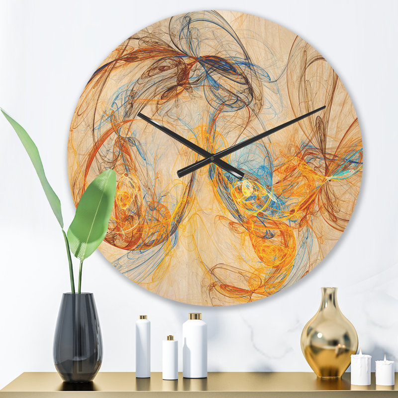 Horloge murale moderne en bois Billow Smoke, Moyenne