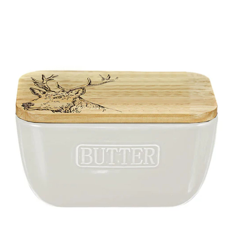 Selbrae House Ceramic Butter Dish, White