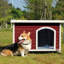 Niche pour chien d'extérieur moyenne en bois, toit imperméable, plancher surélevé, pieds en plastique réglables-1790639996-1790639987