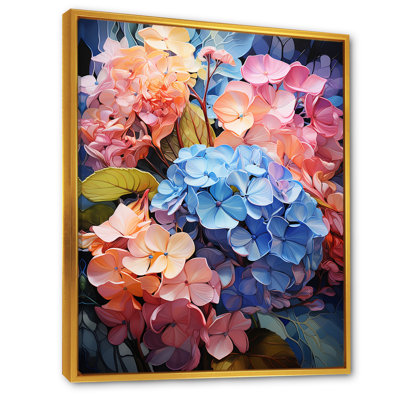 " Blue And Orange Hydrangea Blooming I "