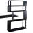 Home Office Computer Desk L-Shaped Corner Table, Rotating Computer Table with 5-Tier Bookshelf, Four Installation Methods, Lockable Casters (Black)-966394511