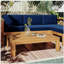 TOPMAX Outdoor Backyard Patio Wood 5-Piece Sectional Sofa Seating Group Set with Cushions, Natural Finish+ Beige Cushions-1090405770