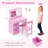 Kids Vanity Set Princess Dressing Table & Chair With Mirror 2-color Led Lights-1877545482
