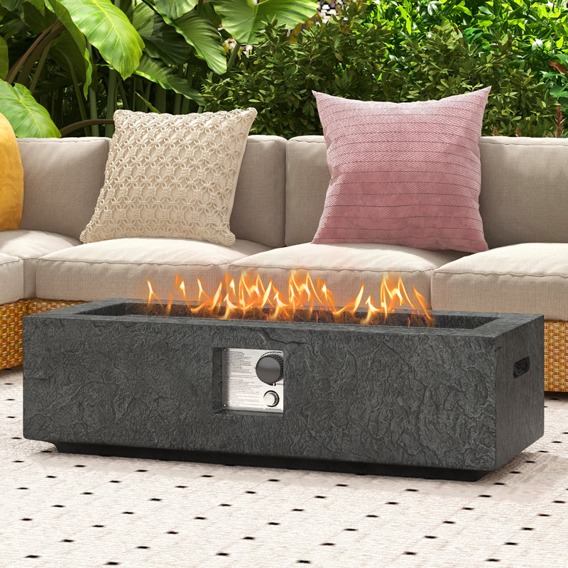  42.5'' Magnesium Oxide Propane Gas Fire Pit W/stainless Steel Burner