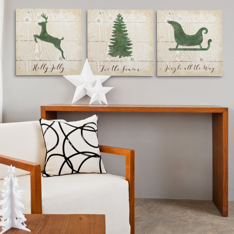 «Christmas Silhouette», ensemble de 3 impressions sur toile tendue