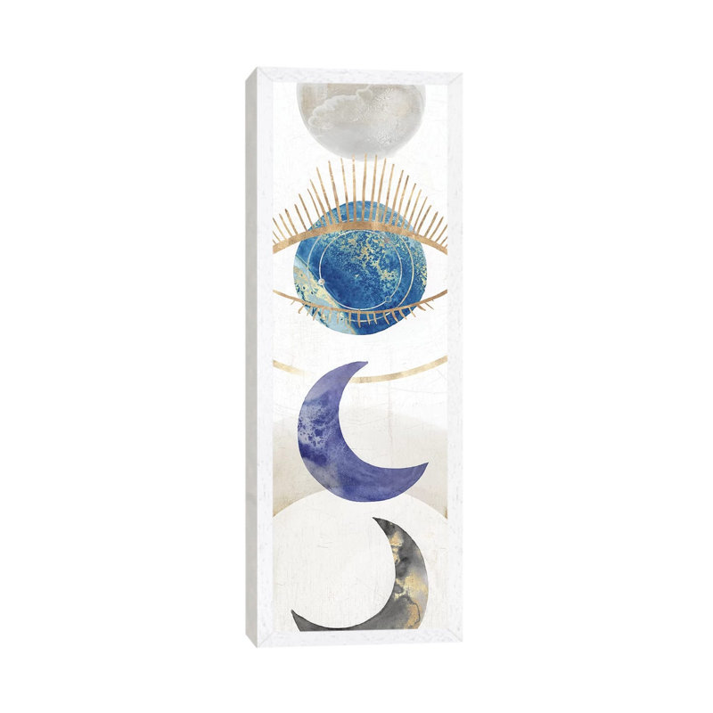 Crescent Moon II by Isabelle Z - Panoramic Print on Canvas, 30.48 cm H x 91.44 cm W, White Framed