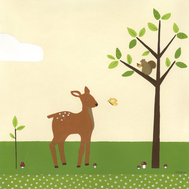 Woodland Friends I - Wrapped Canvas Painting, 30cm H x 30cm W x 3.8cm D