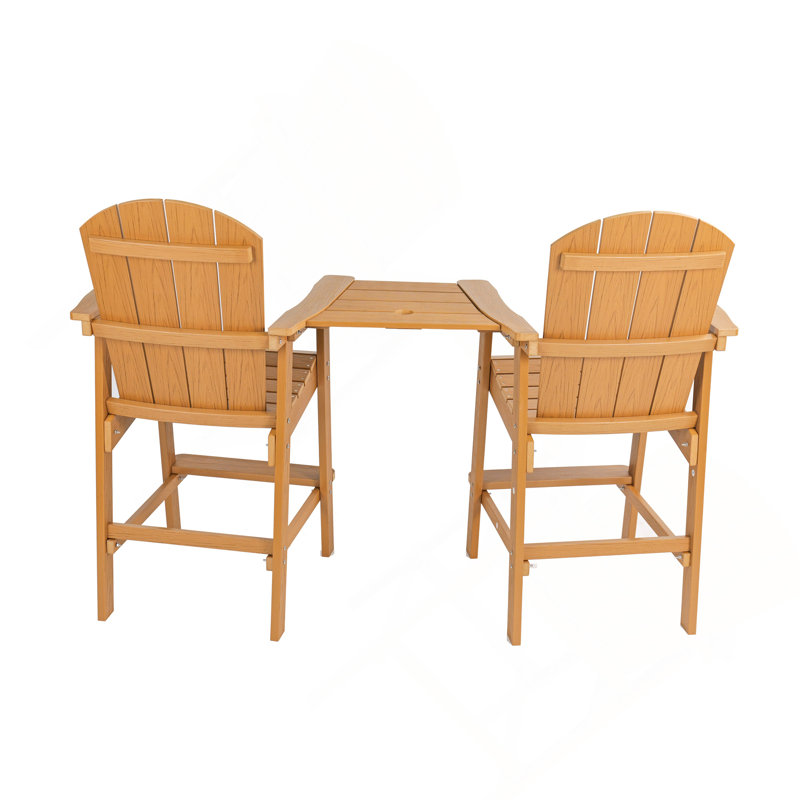 Lounge chair teak color, suitable for all seasons: Outdoor lounge chair, made of sturdy material, equipped with 304 stainless steel accessories.