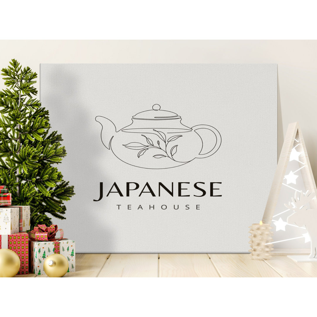 Minimalist Teahouse Teapot Line Art Canvas Print
