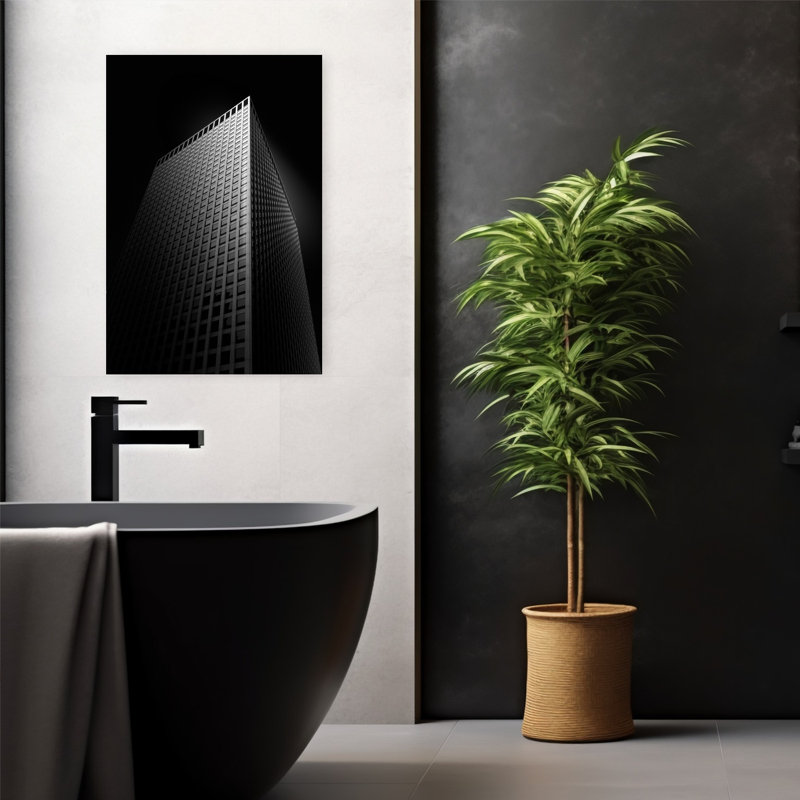 Lignes, architecture contemporaine abstraite, art mural, H 24 po x l 16 po