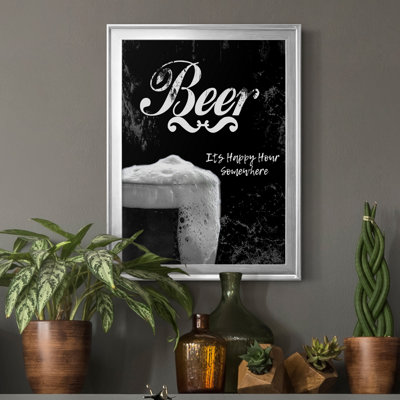 Bière - art textuel sur toile encadré