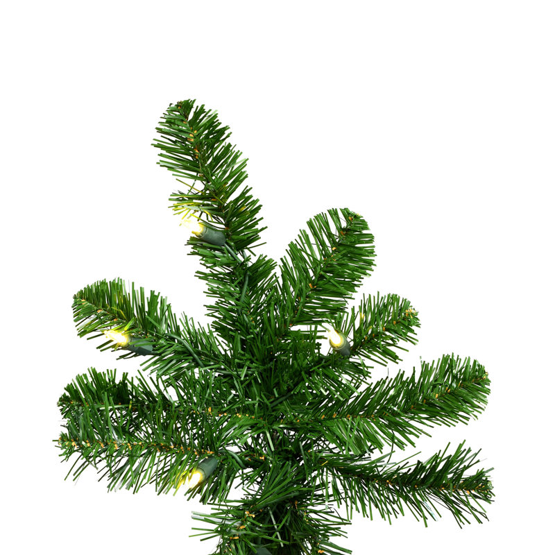 Upside Down Artificial Christmas Tree with LED Warm White Lights with Stand, 9', Green