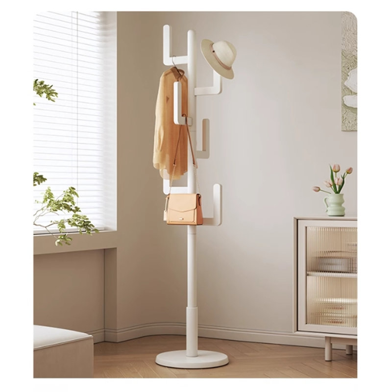 Porte-chapeau rotatif en bois massif, Blanc