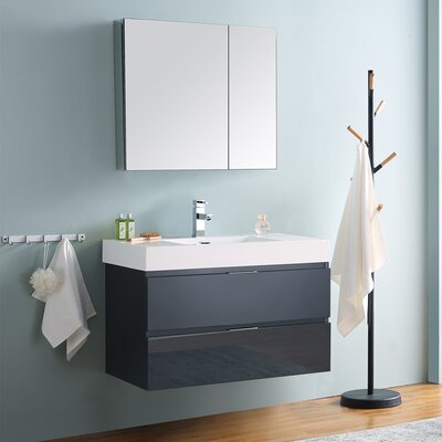 Formosa Fresca 36"" Wall Mounted Single Sink Bathroom Vanity Set with Medicine Cabinet -  FVN8336GG